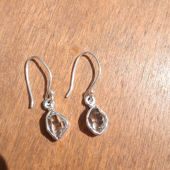 Hand Crafted Jewelry - Genuine Herkimer diamond earrings